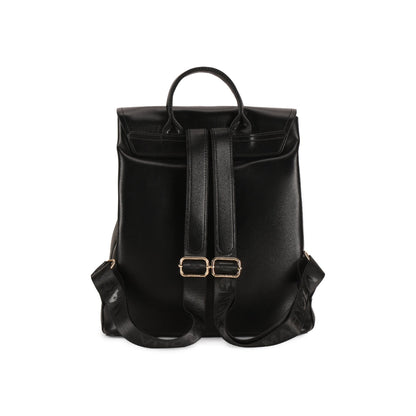 Magnolia Black PU Leather Solid One Size Women Backpack