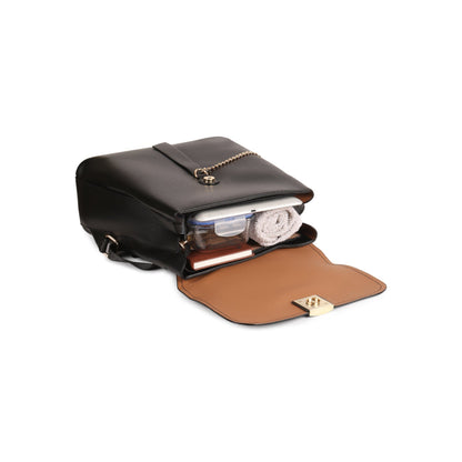 Magnolia Black PU Leather Solid One Size Women Backpack