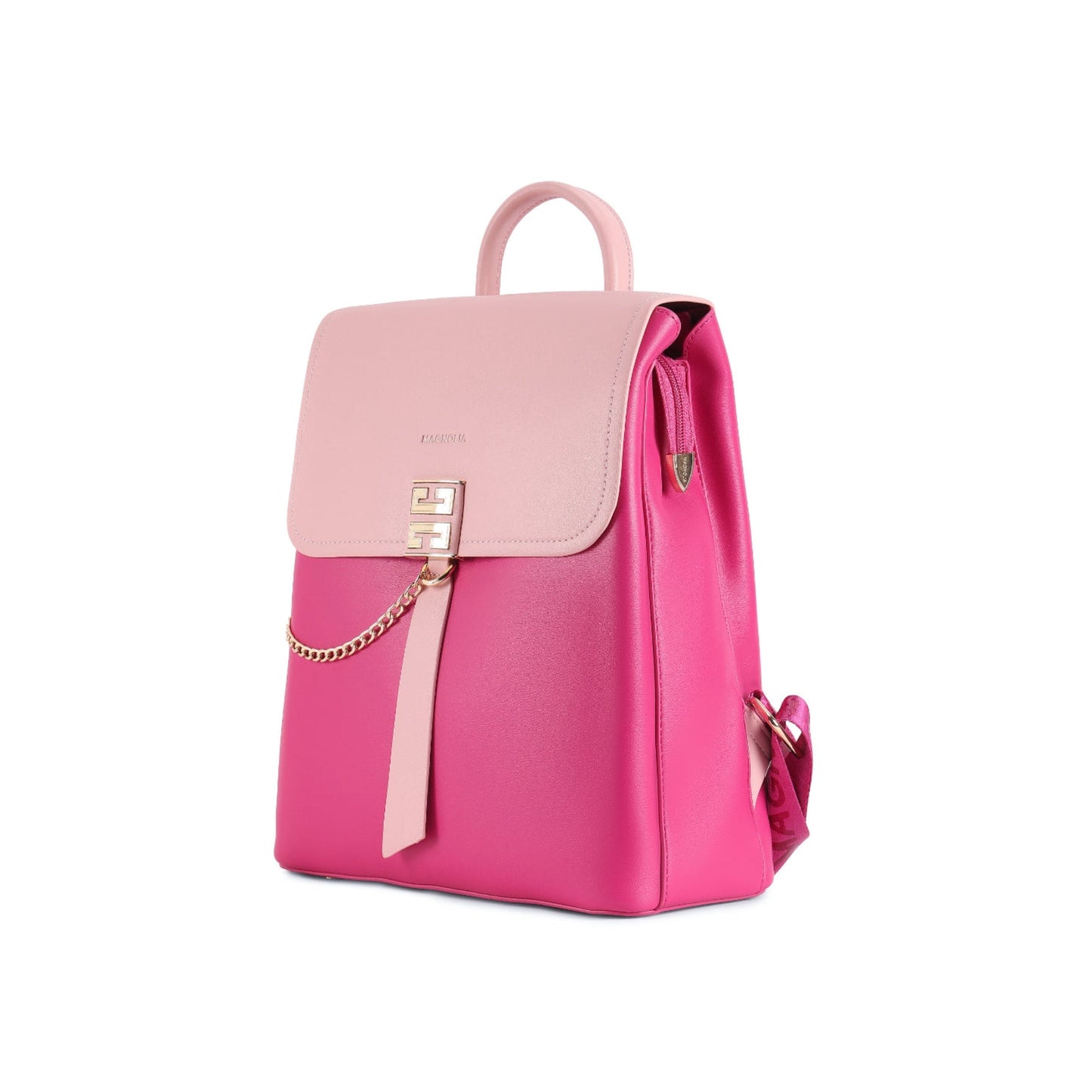 Magnolia Pink PU Leather Solid One Size Women Backpack