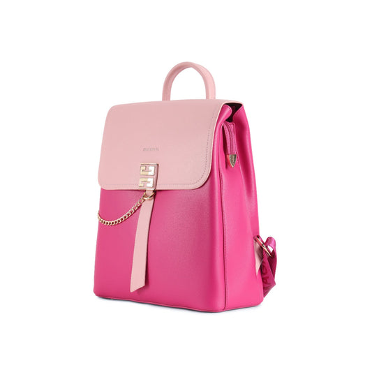Magnolia Pink Solid One Size PU Leather Backpack
