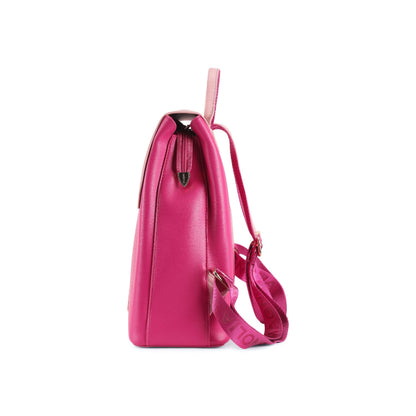 Magnolia Pink PU Leather Solid One Size Women Backpack