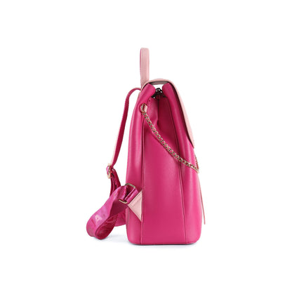 Magnolia Pink PU Leather Solid One Size Women Backpack