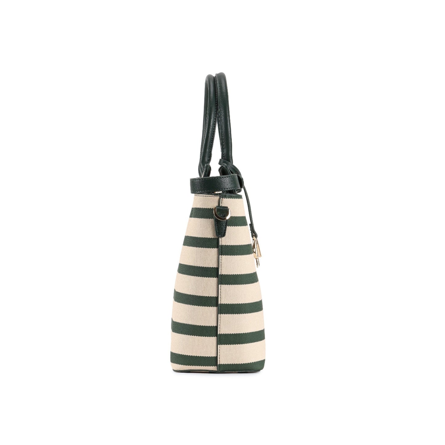 Magnolia Green PU Leather Striped One Size Women Tote