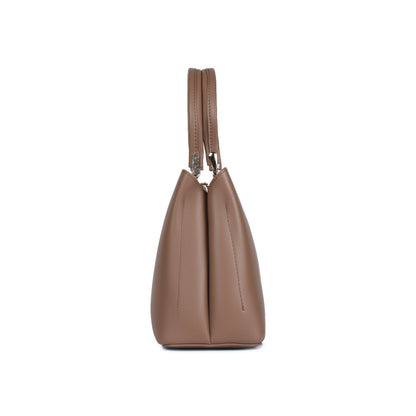 Magnolia Taupe PU Leather Embroidered One Size Women Tote