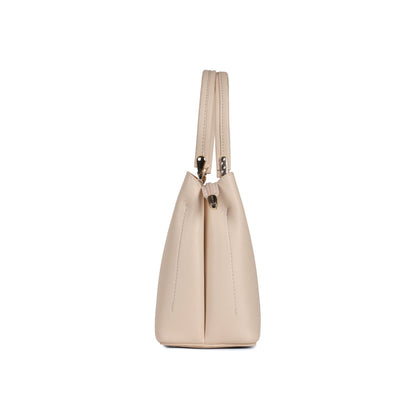 Magnolia Beige PU Leather Embroidered One Size Women Tote