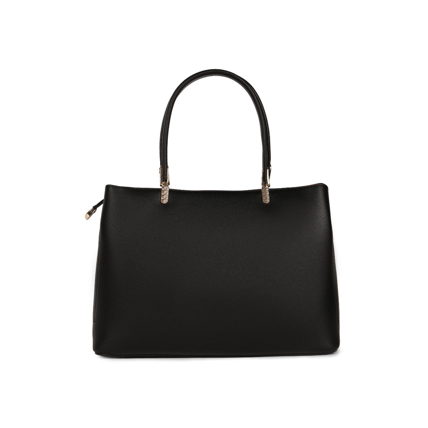 Magnolia Black PU Leather Embroidered One Size Women Tote