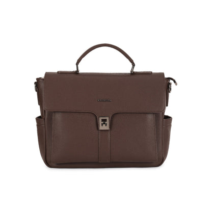 Magnolia Coffee PU Leather Solid One Size Women Laptop Bag
