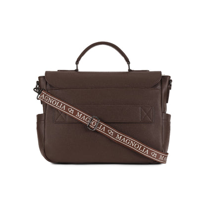 Magnolia Coffee PU Leather Solid One Size Women Laptop Bag