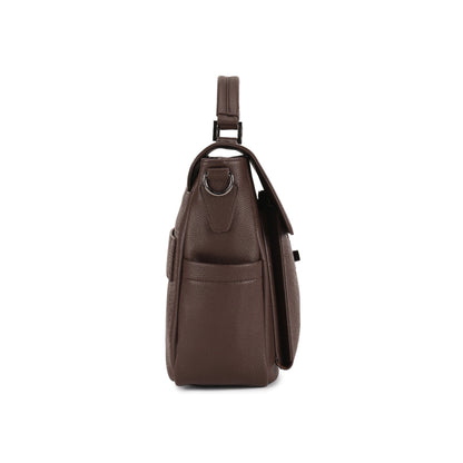 Magnolia Coffee PU Leather Solid One Size Women Laptop Bag