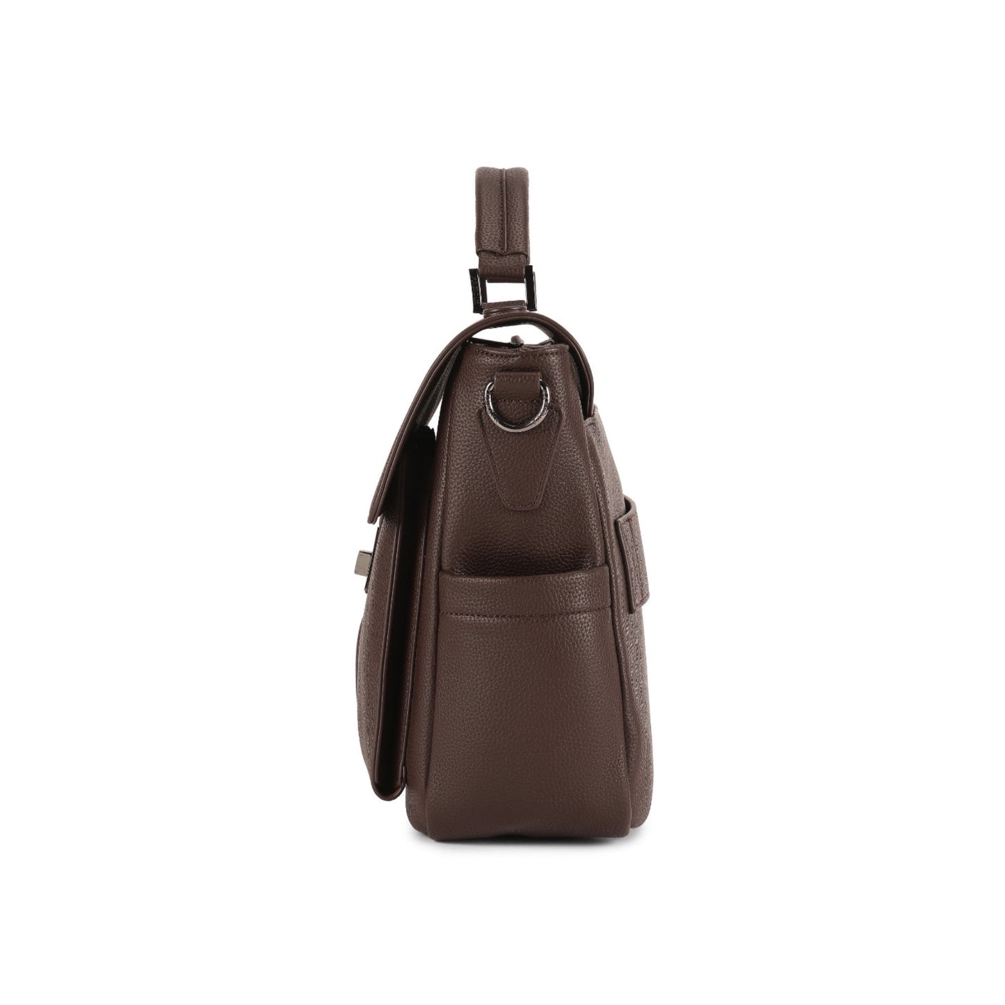 Magnolia Coffee PU Leather Solid One Size Women Laptop Bag