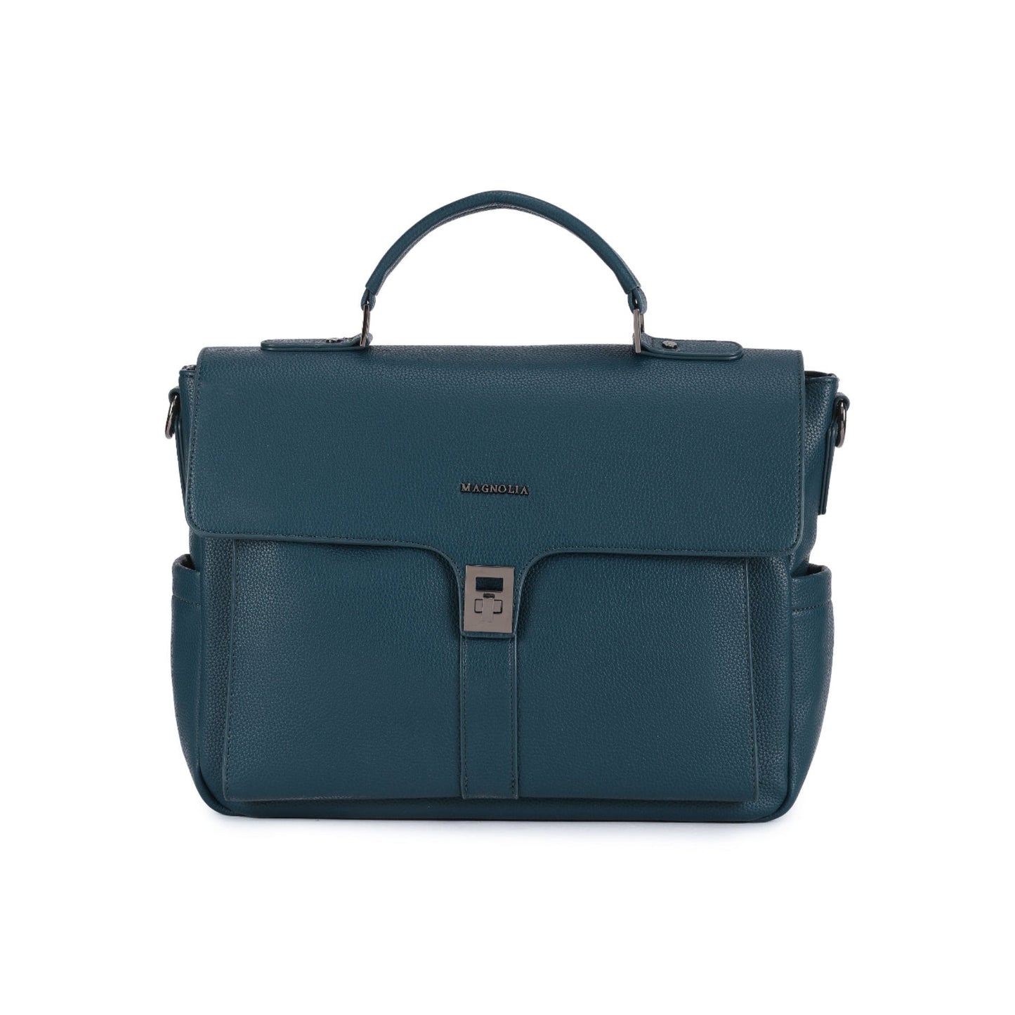 Magnolia Blue PU Leather Solid One Size Women Laptop Bag