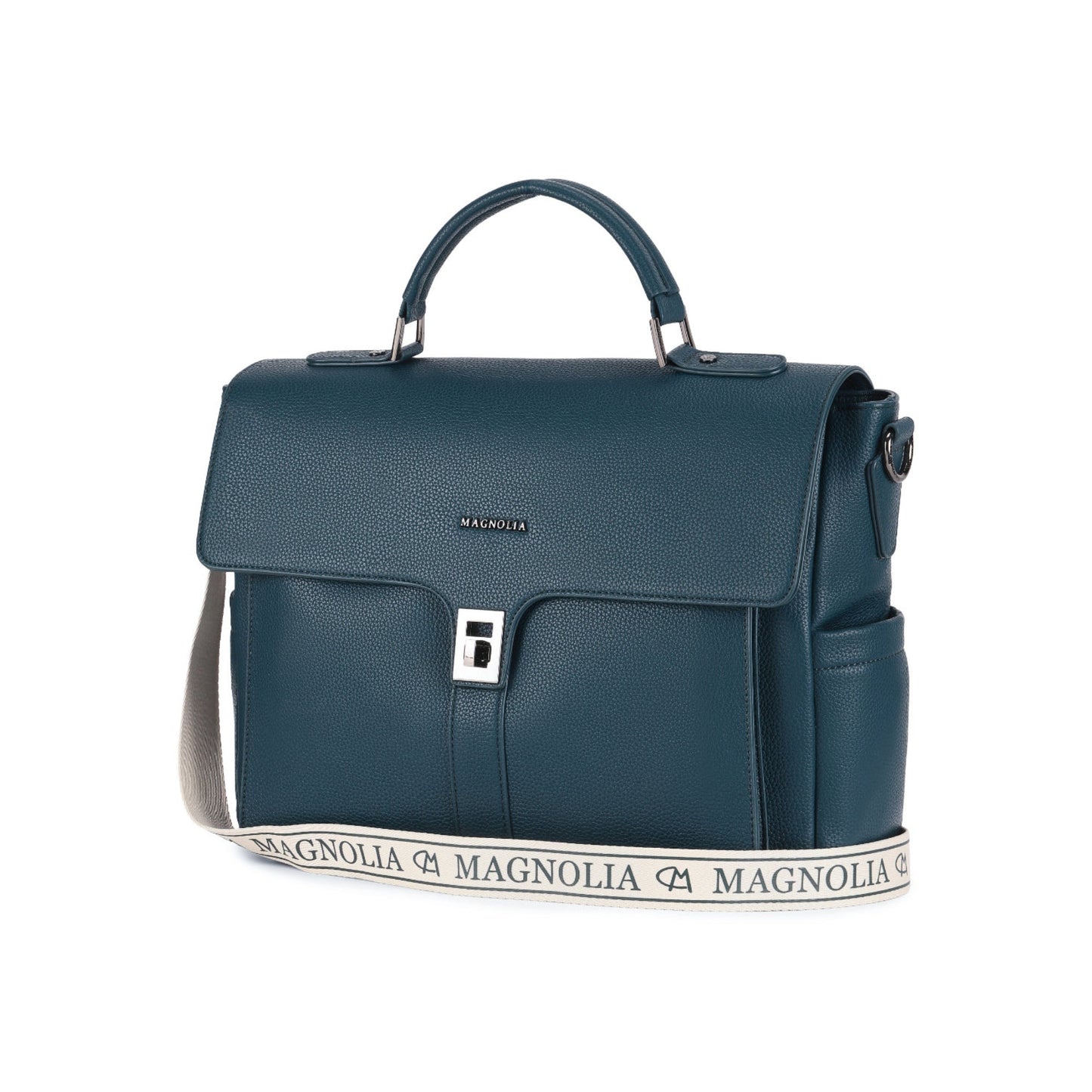 Magnolia Blue PU Leather Solid One Size Women Laptop Bag