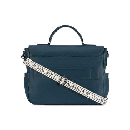 Magnolia Blue PU Leather Solid One Size Women Laptop Bag