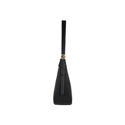 Magnolia Black PU Leather Printed One Size Women Shoulder Bag