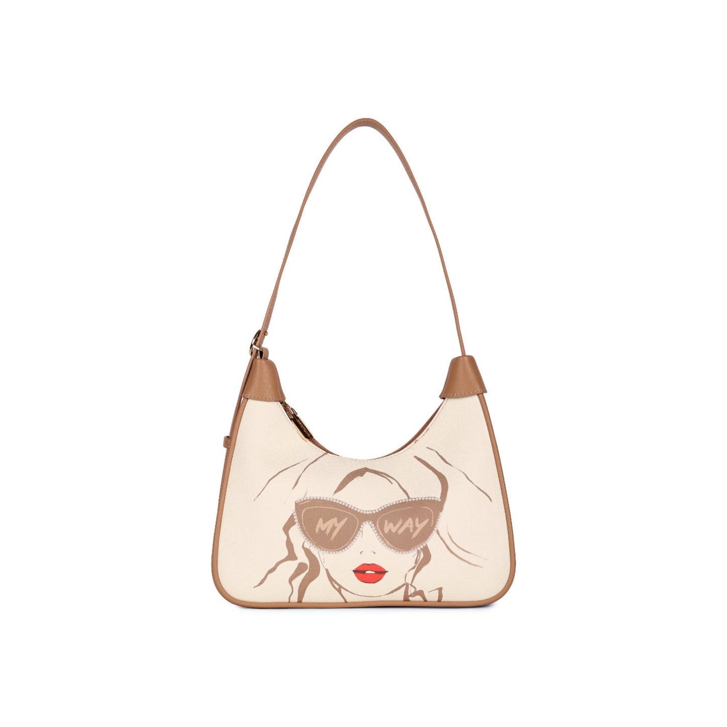 Magnolia Khaki PU Leather Printed One Size Women Shoulder Bag