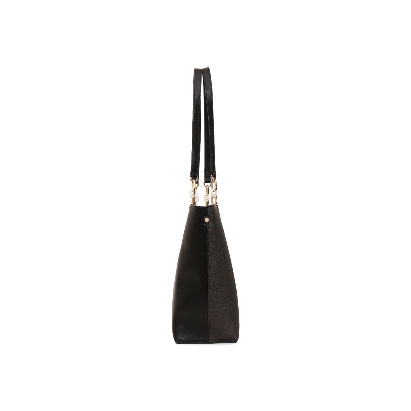 Magnolia Black PU Leather Printed One Size Women Tote