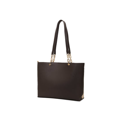 Magnolia Grey PU Leather Printed One Size Women Tote