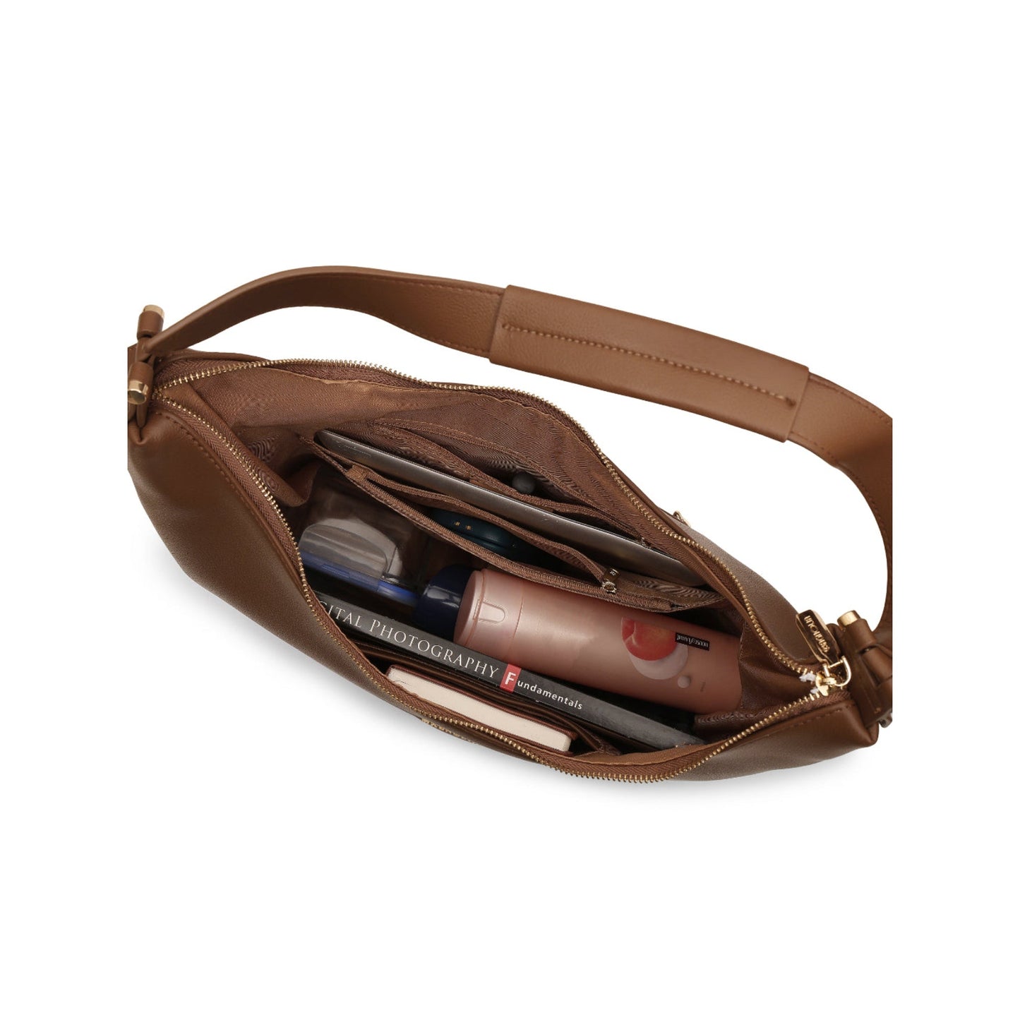 Magnolia Brown PU Leather Solid One Size Women Tote