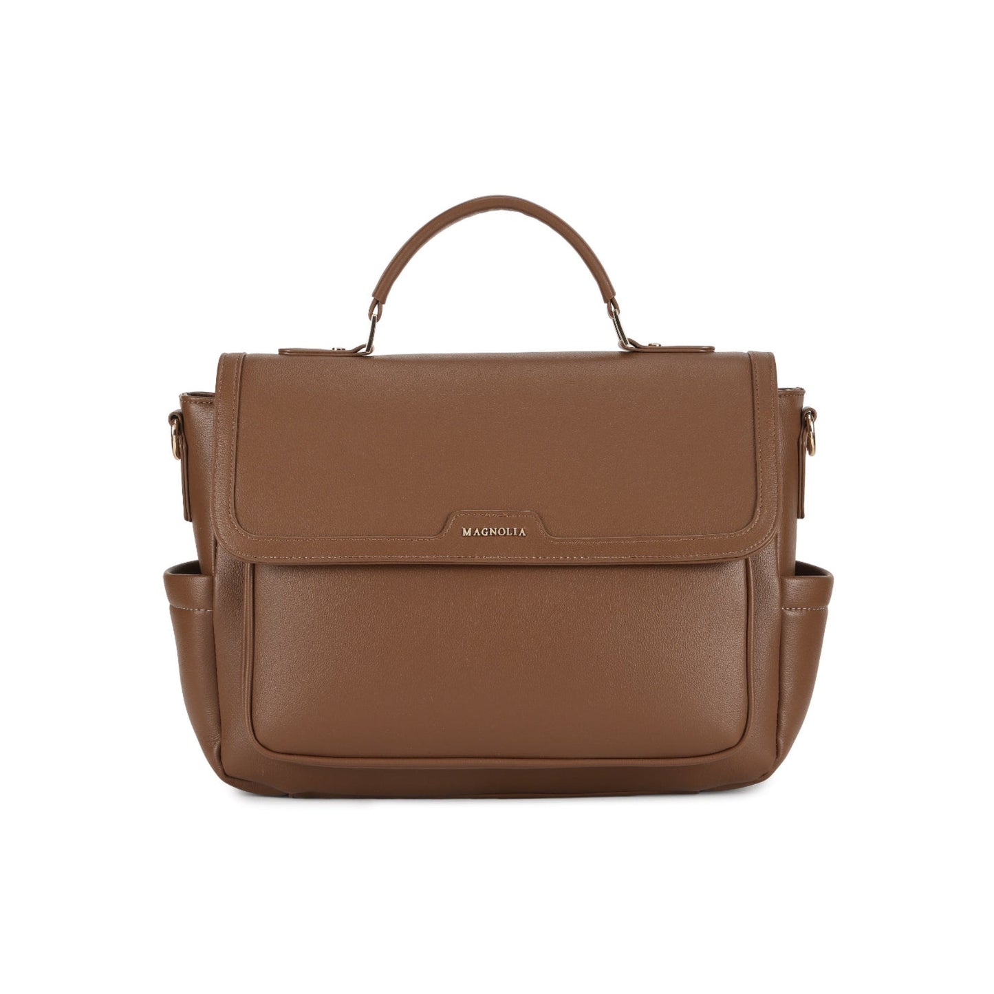 Magnolia Brown PU Leather Solid One Size Women Laptop Bag