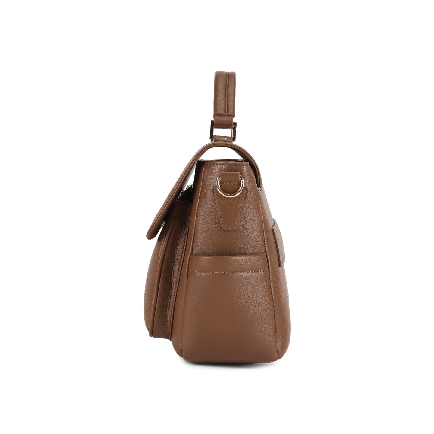Magnolia Brown PU Leather Solid One Size Women Laptop Bag