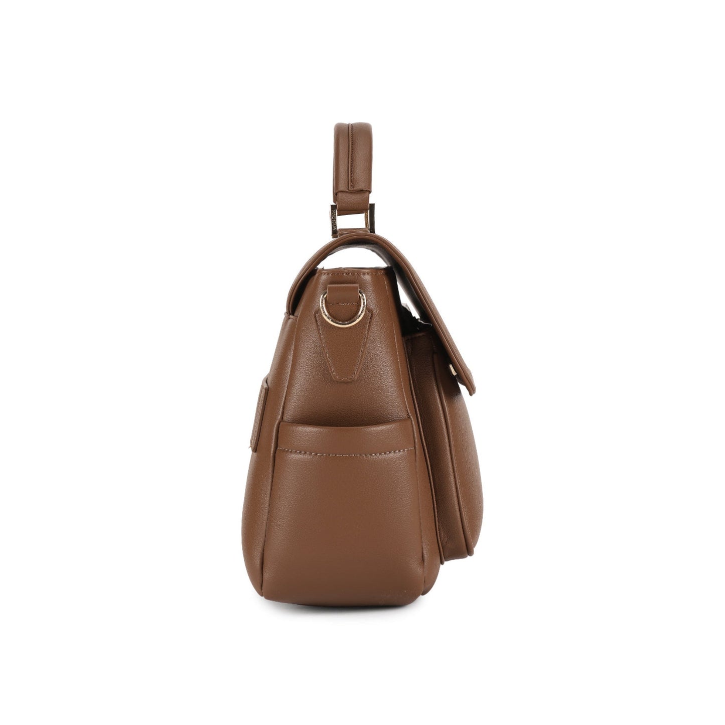 Magnolia Brown PU Leather Solid One Size Women Laptop Bag
