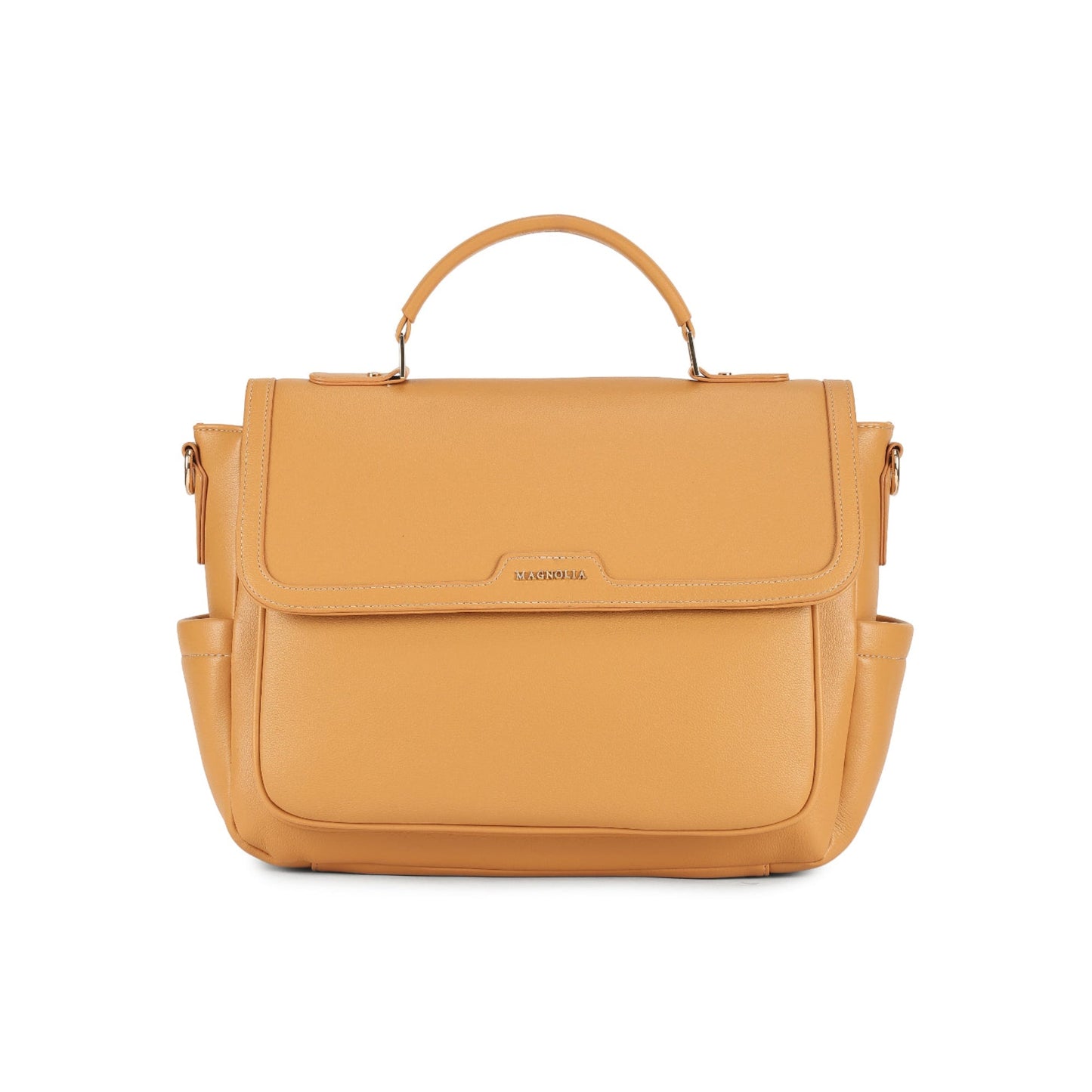 Magnolia YellowPU Leather Solid One Size Women Laptop Bag