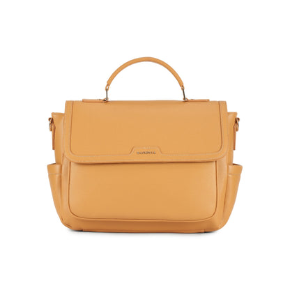 Magnolia YellowPU Leather Solid One Size Women Laptop Bag