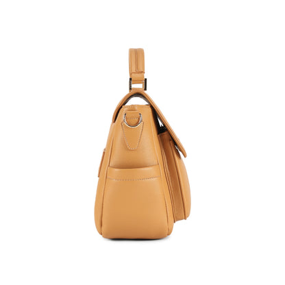 Magnolia YellowPU Leather Solid One Size Women Laptop Bag