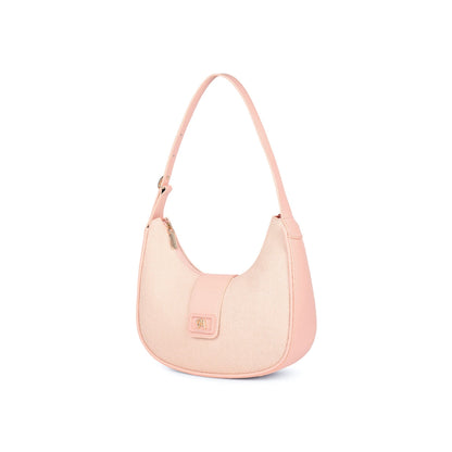 Magnolia Pink PU Leather Textured One Size Women Shoulder Bag