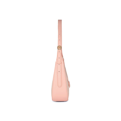 Magnolia Pink PU Leather Textured One Size Women Shoulder Bag