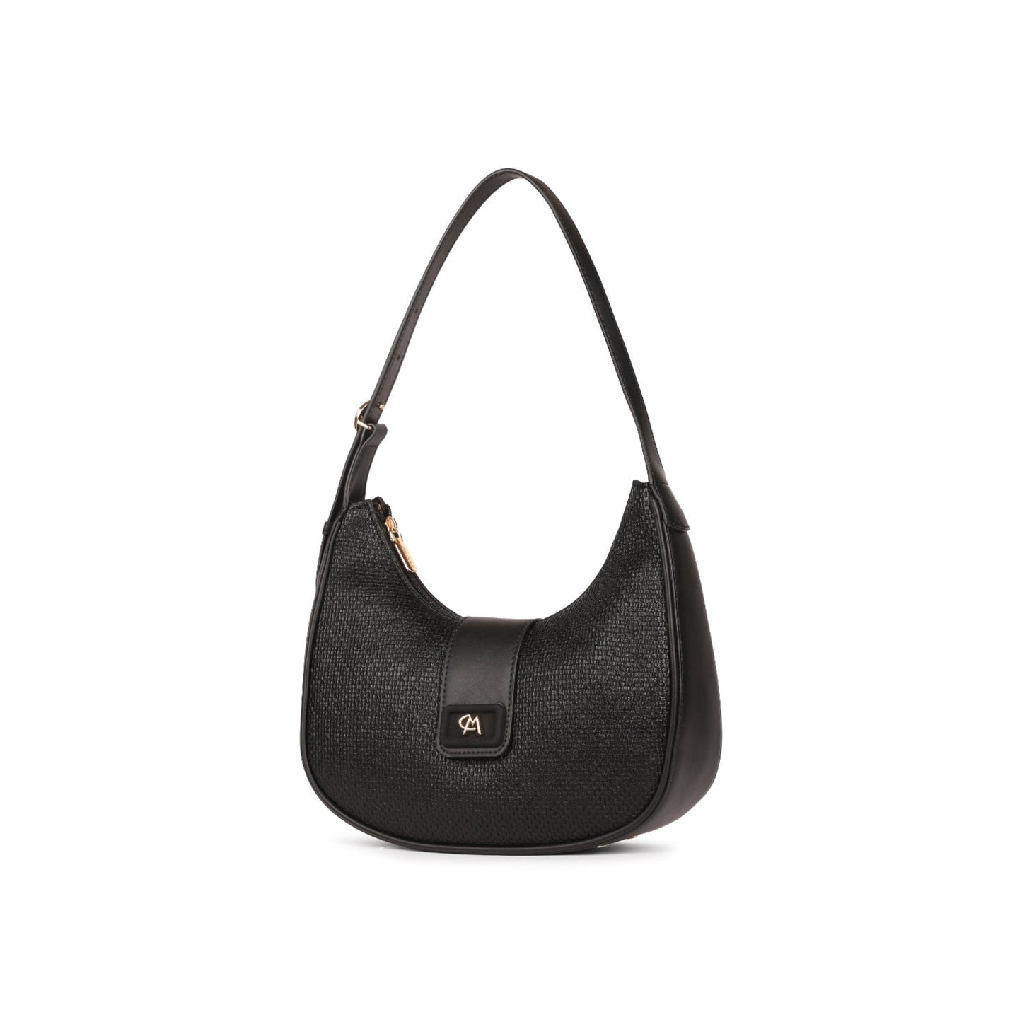 Magnolia Black PU Leather Textured One Size Women Shoulder Bag