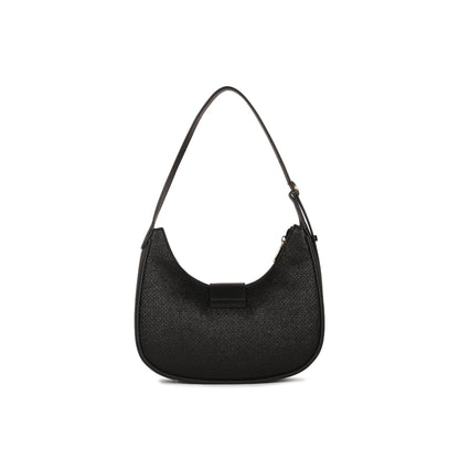 Magnolia Black PU Leather Textured One Size Women Shoulder Bag