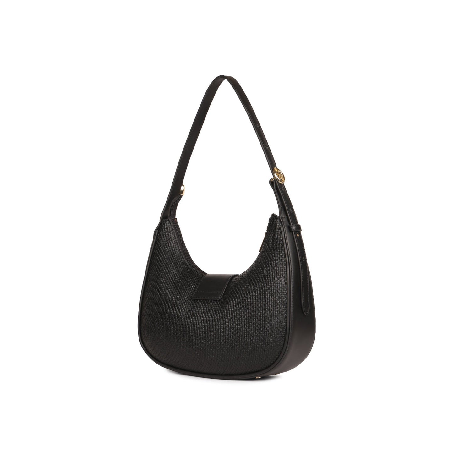 Magnolia Black PU Leather Textured One Size Women Shoulder Bag