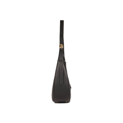 Magnolia Black PU Leather Textured One Size Women Shoulder Bag
