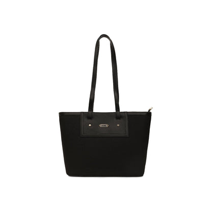 Magnolia Black PU Leather Textured One Size Women Tote
