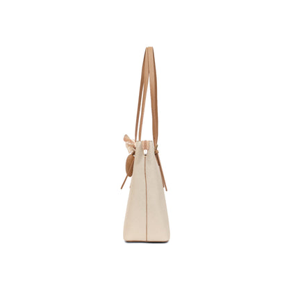 Magnolia White Solid One Size PU Leather Tote