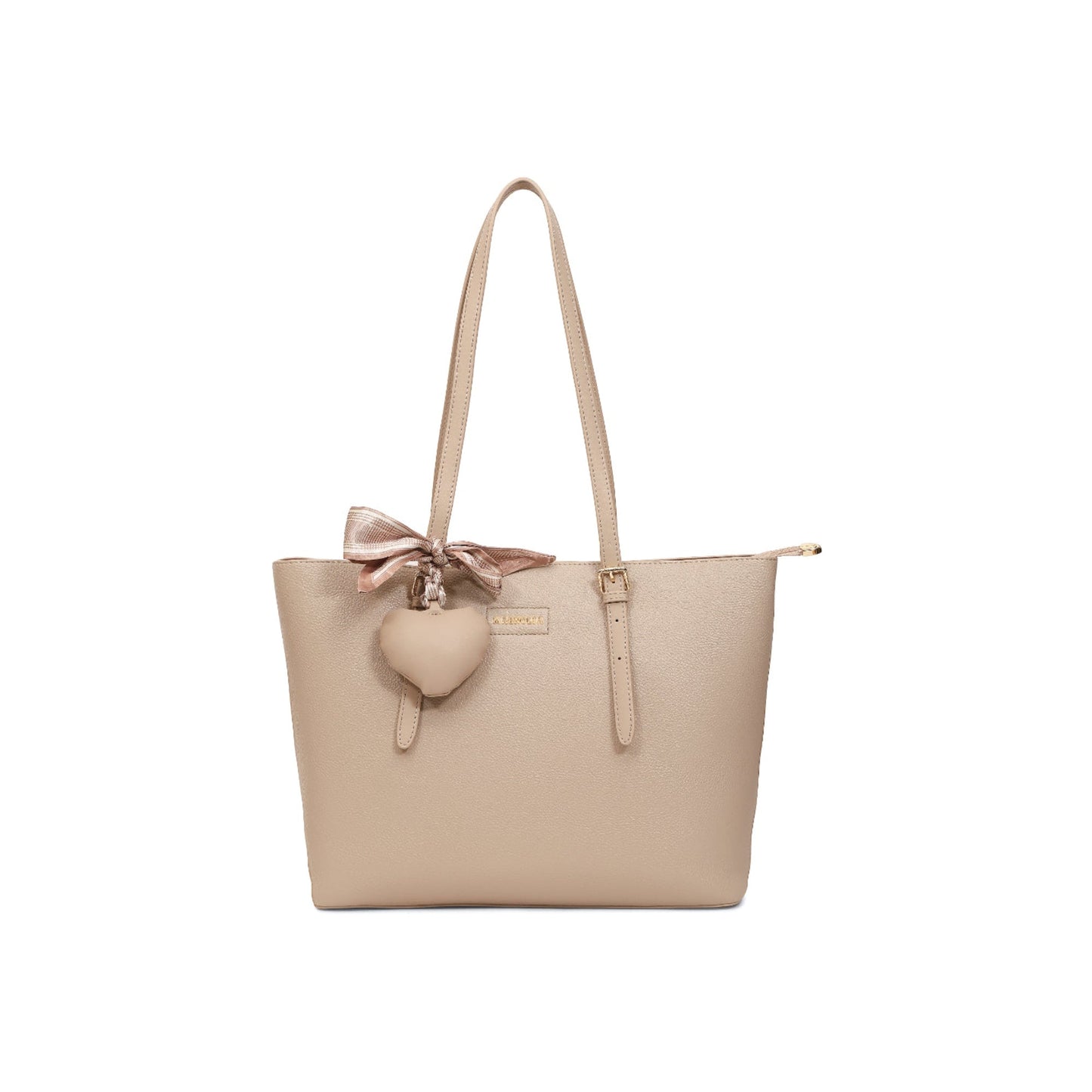 Magnolia Beige Solid One Size PU Leather Tote