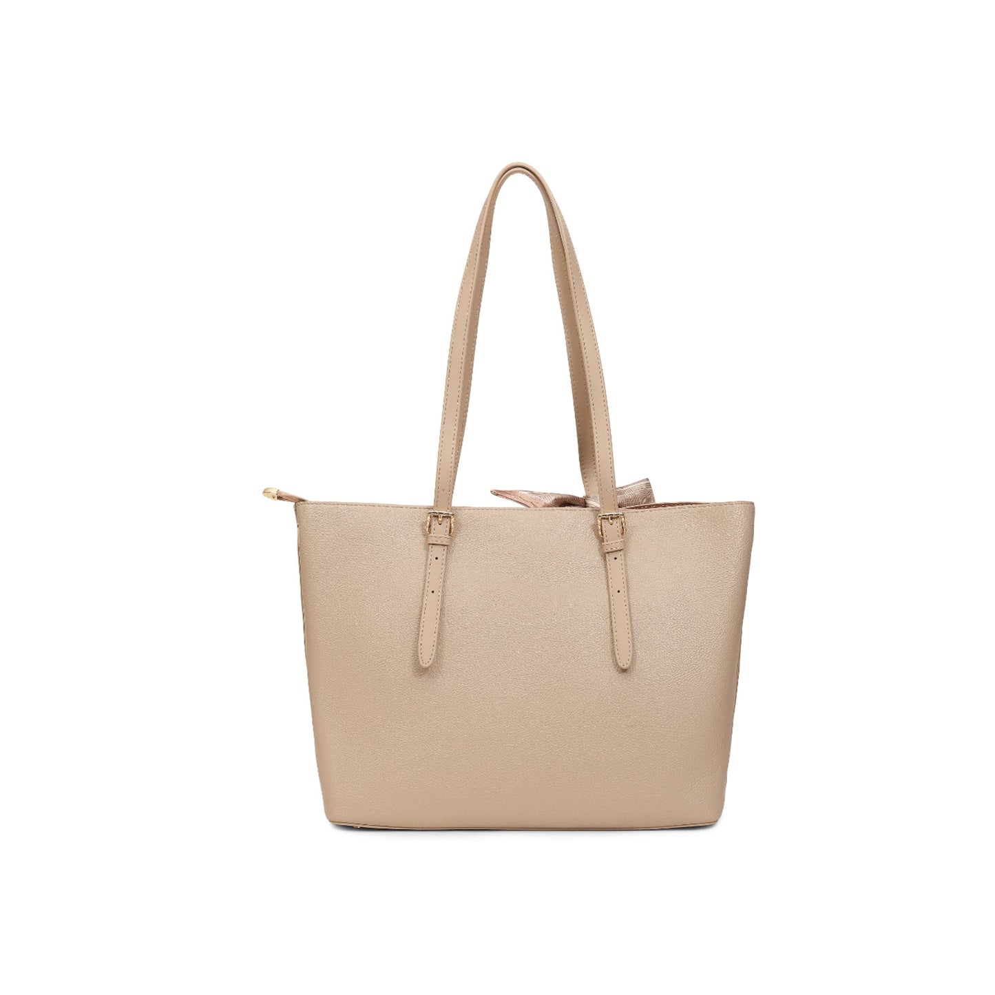 Magnolia Beige Solid One Size PU Leather Tote