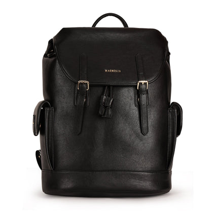Magnolia PU Leather  Black Backpack