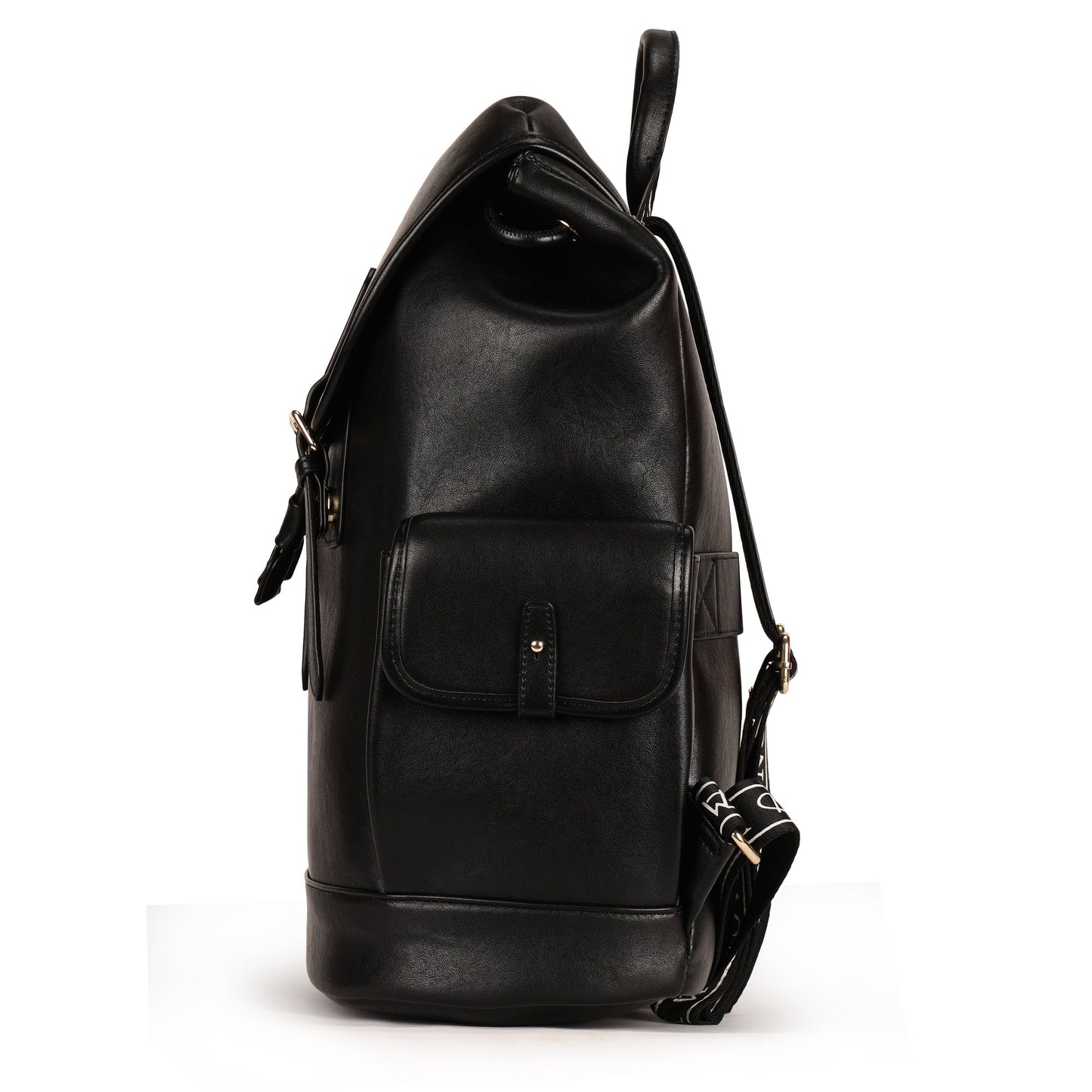 Magnolia PU Leather  Black Backpack
