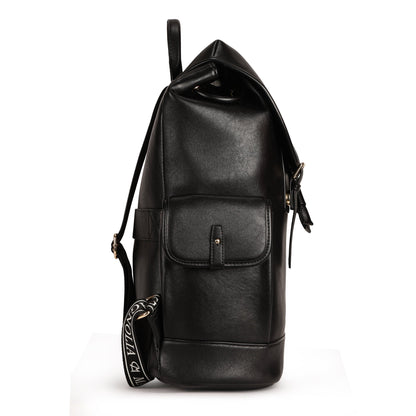 Magnolia PU Leather  Black Backpack
