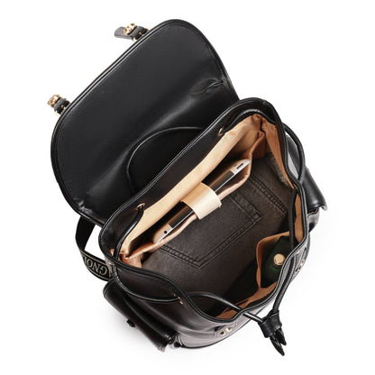 Magnolia PU Leather  Black Backpack