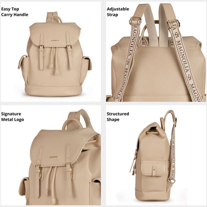 Magnolia PU Leather  Yellow Backpack