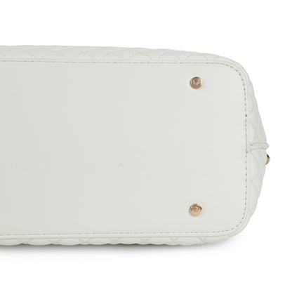 Magnolia PU Leather Women White Tote Bag