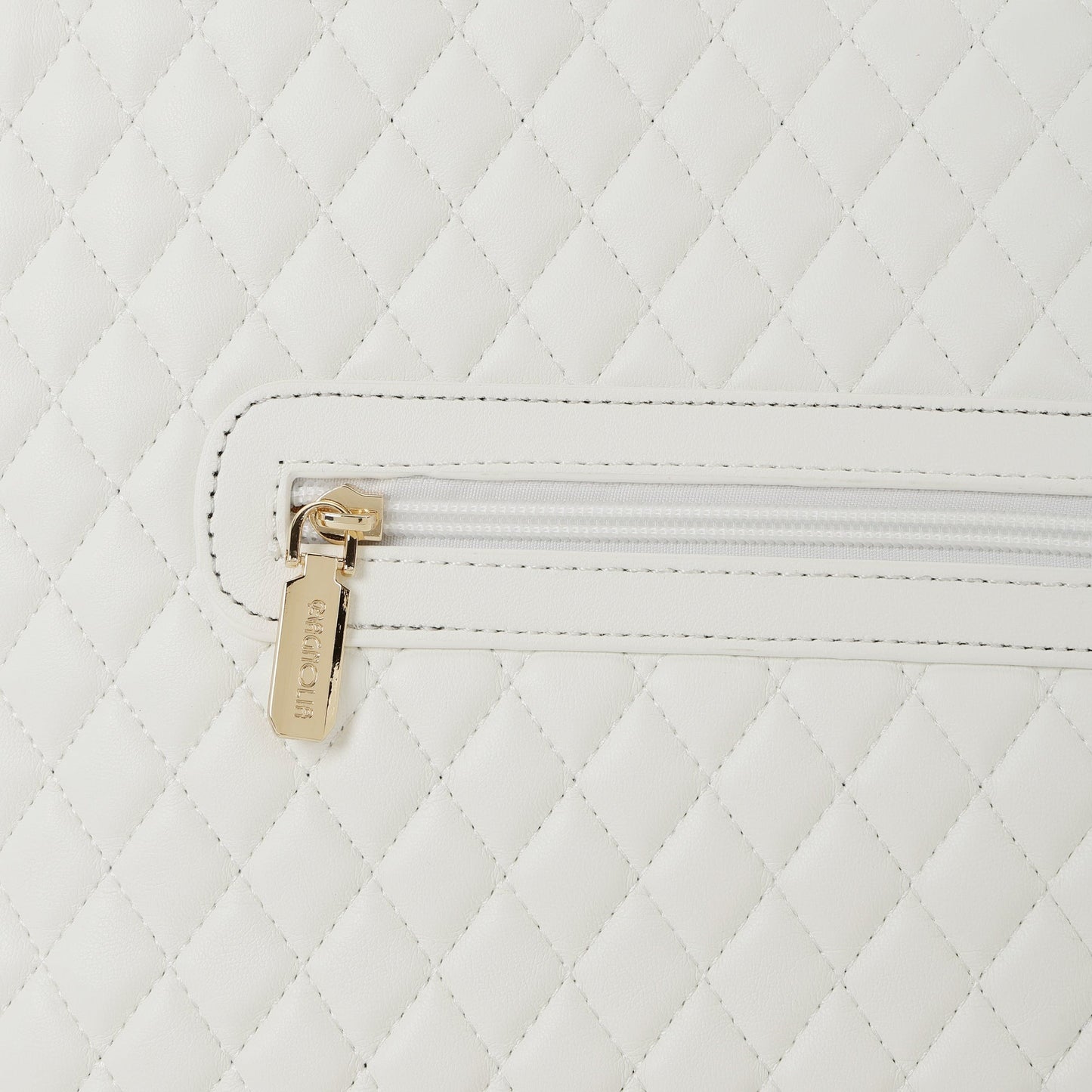 Magnolia PU Leather Women White Tote Bag