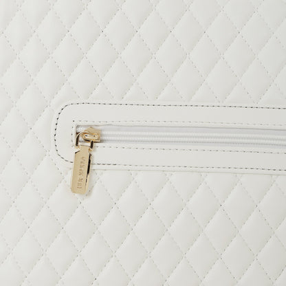 Magnolia PU Leather Women White Tote Bag