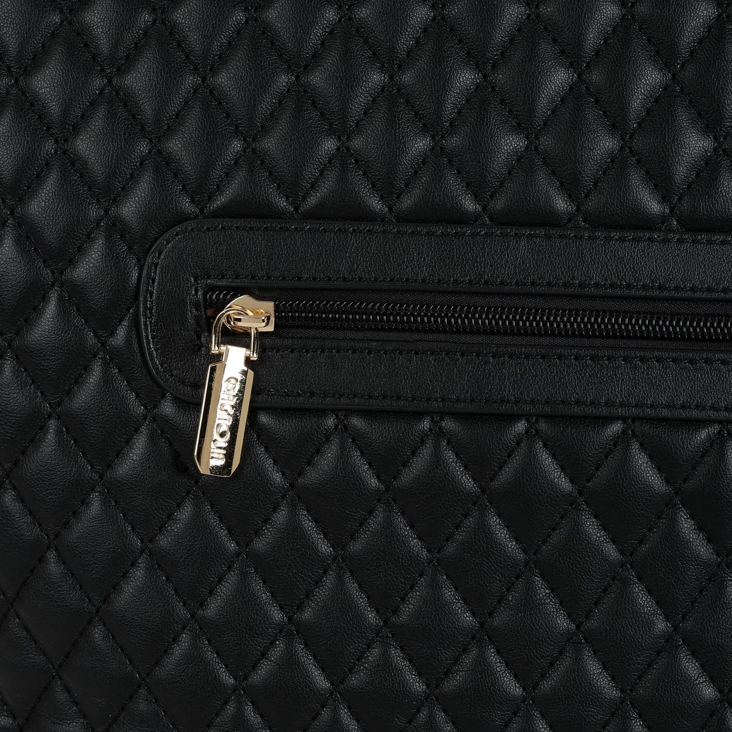 Magnolia PU Leather Women Black Tote Bag
