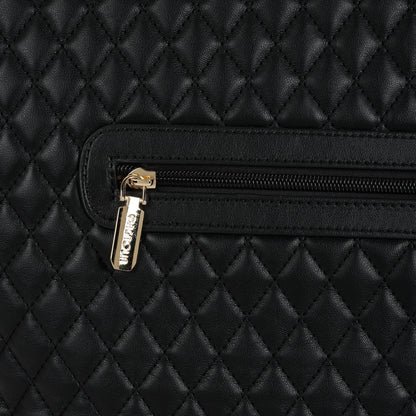 Magnolia PU Leather Women Black Tote Bag