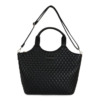 Magnolia PU Leather Women Black Tote Bag