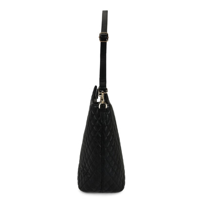 Magnolia PU Leather Women Black Tote Bag